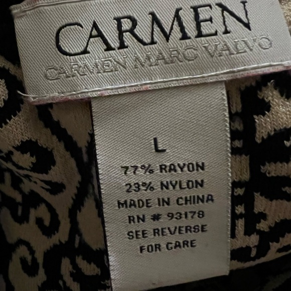 𝅺CARMEN Marc Valvo Boho Aztec Southwestern Ribbed Knit Pencil Skirt Rayon… - Picture 6 of 7